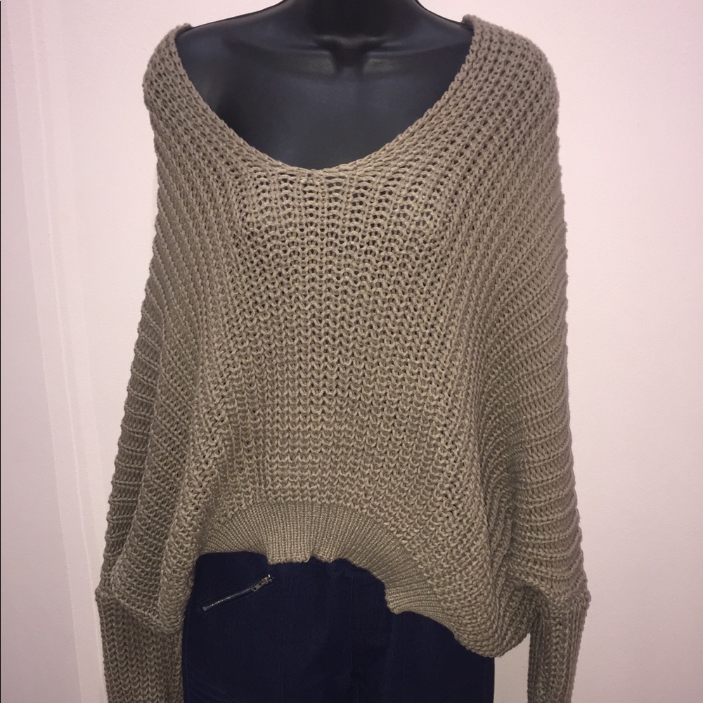 POL knit off shoulder sweater